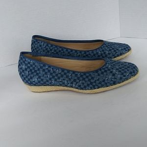 NWOT Beacon Espadrille JuteWrapped Wedge Shoes 8W Blue